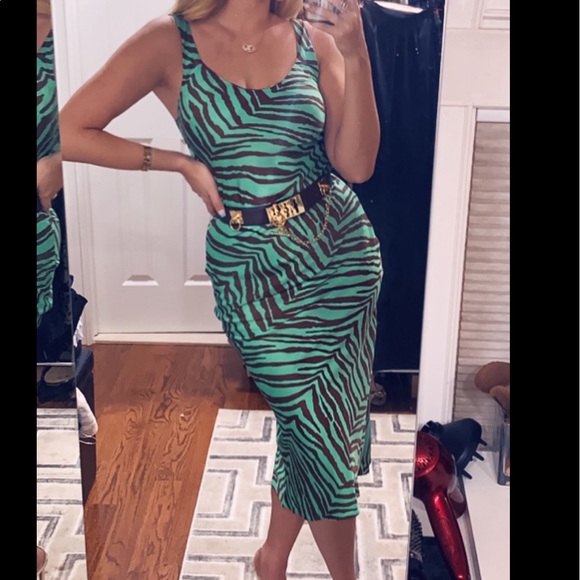 ASOS Midi Satin Zebra Print Slip Dress - Picture 2 of 7